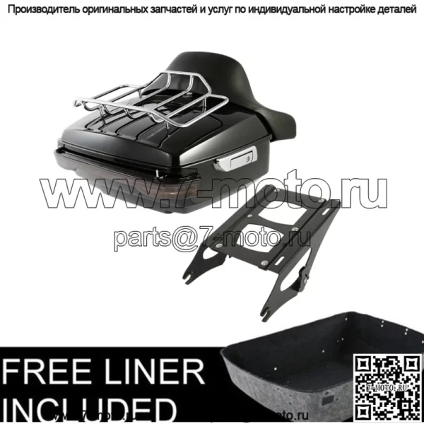 Black King Pack Багажник с подсветкой, подходит для Harley Tour Pak Street Glide 14-23 (Для: Harley-Davidson)