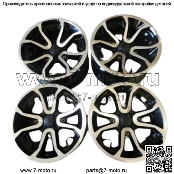 Комплект колесных дисков Can Am OEM 14 дюймов, новые, взлетные, 14x7, 14x8,5, 4x137 мм, черные, обработанные
