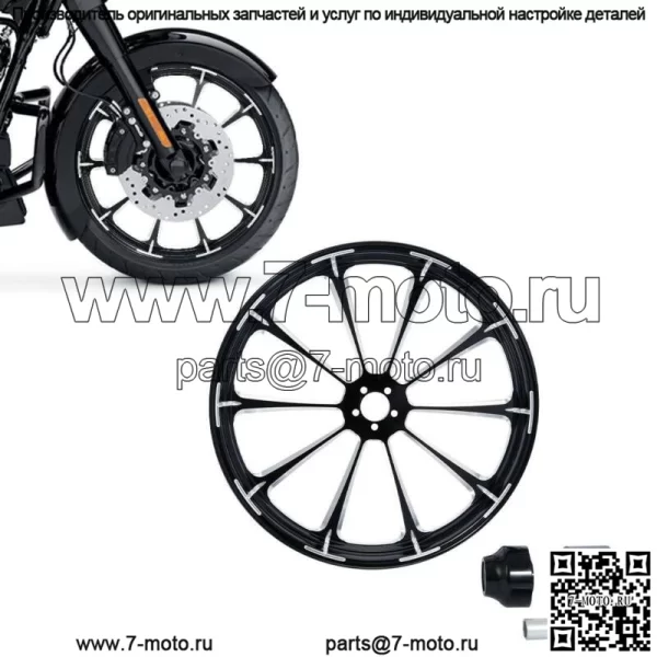 Обод переднего колеса 18x3,5 дюйма и однодисковая ступица подходят для Harley Road King Glide 08-23 (для: Harley-Davidson)