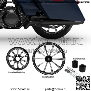 Обод заднего колеса 18x5,5 дюйма со шкивом ремня ступицы, подходит для Harley Street Glide 2008-2023 гг. (Для: Harley-Davidson)