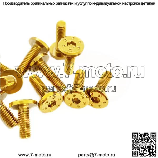 Винт с плоской головкой M6 из нержавеющей стали 304/модифицированный универсальный позолоченный винт для электромобиля мотоцикла - Image 2