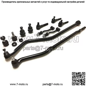 Комплект подвески из 11 ПК для Jeep Cherokee 1991/2001, Comanche 1991/1992, верхние и нижние шаровые опоры, внутренняя рулевая тяга, внешняя рулевая тяга, левая гусеница, тяга и стабилизатор поперечной устойчивости, совместимые с приводами 2WD-4WD