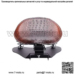 Комплект кронштейнов для мотоциклетного сиденья из крокодиловой кожи Bobber Solo, пружинная опорная пластина для Harley Sportster XL 883 1200 48 (коричнево-крокодиловая кожа)