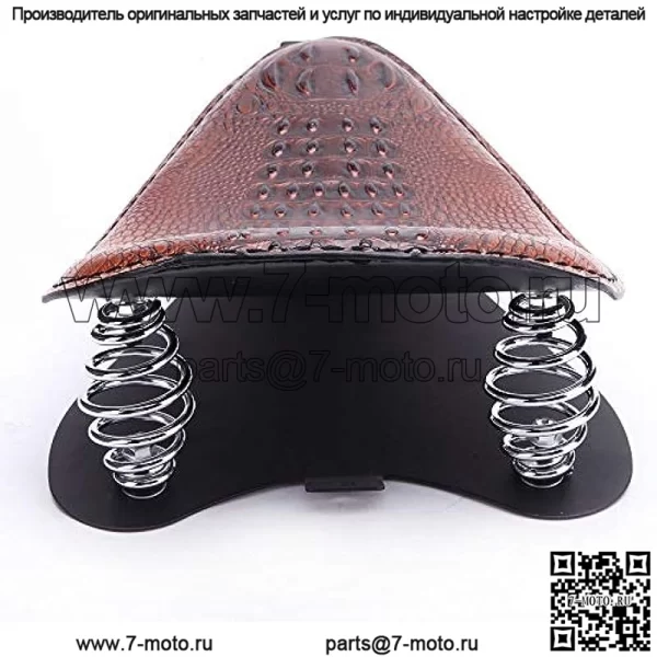 Комплект кронштейнов для мотоциклетного сиденья из крокодиловой кожи Bobber Solo, пружинная опорная пластина для Harley Sportster XL 883 1200 48 (коричнево-крокодиловая кожа) - Image 4