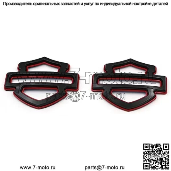 шт. двухслойные эмблемы подходят для эмблем Harley CVO Custom Tank Emblems (черный глянцевый) - Image 2