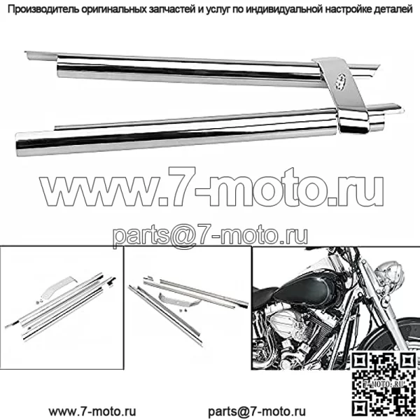 Хромированные накладки на нижнюю трубку передней рамы для Harley Softail Fatboy Heritage Springer Deluxe FLSTN FLSTF FLST - Image 5