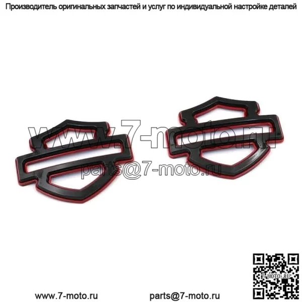 2 шт. пользовательские эмблемы, двухслойный значок, замена 3D-логотипа мотоцикла для эмблемы бака Harley CVO (черная/красная линия)