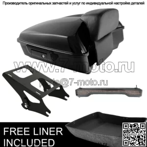 Задний фонарь с черным вырезом на багажнике, подходит для Harley Tour Pak Touring 14-23 (для: Harley-Davidson)