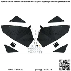 Металлические двери, совместимые с Polaris RZR XP 1000/ XP Turbo/Turbo S/S 1000/ S 900 2014–2022 гг., 2-местный, с треугольными боковыми дверями, комплект вставок в полудверную панель, черный