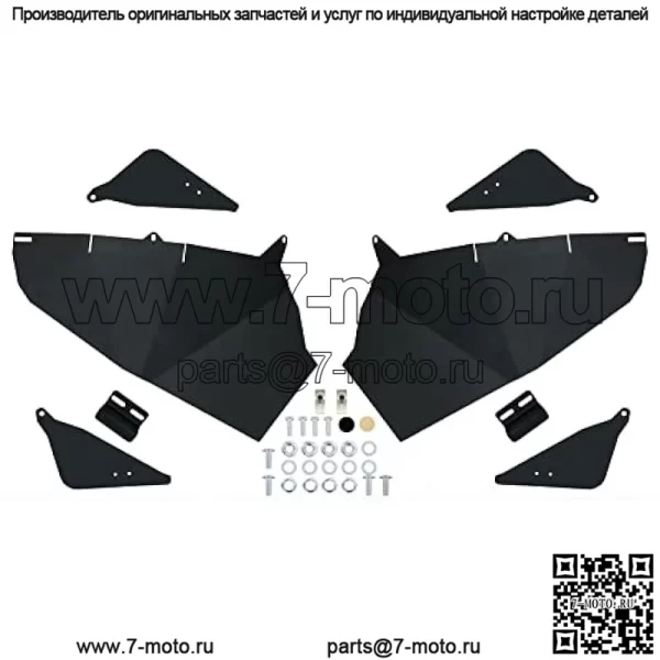 Металлические двери, совместимые с Polaris RZR XP 1000/ XP Turbo/Turbo S/S 1000/ S 900 2014–2022 гг., 2-местный, с треугольными боковыми дверями, комплект вставок в полудверную панель, черный