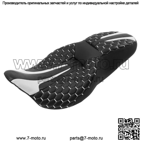 2-местное сиденье водителя и пассажира, подходящее для Harley Road Electra Glide 09-23, черный, серый (для: Harley-Davidson)