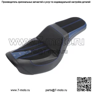 Черно-синее водительское пассажирское сиденье, подходящее для Harley Dyna Low Rider Street Bob 06-17 (для: Harley-Davidson)