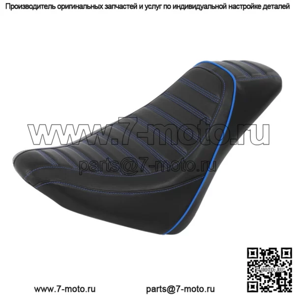 Черно-синее сиденье водителя Solo подходит для Harley Softail Slim FLSL Street Bob 18-22 21 (Для: Harley-Davidson)