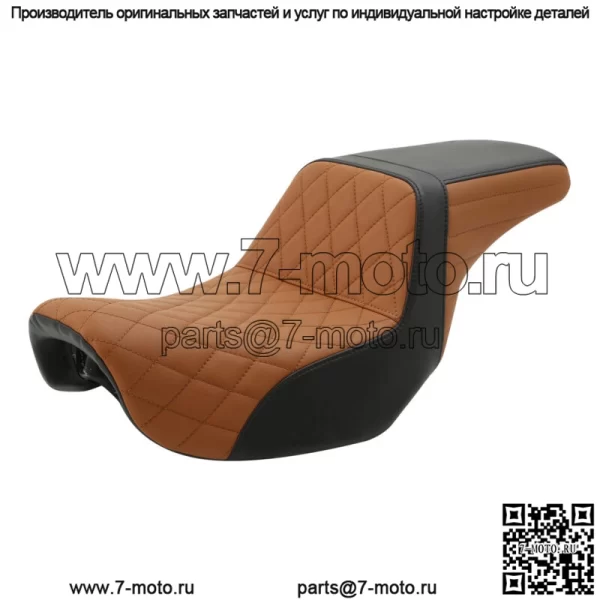 Черно-коричневое сиденье водителя и пассажира подходит для Harley Dyna Wide Glide FXDWG 06-17 (для: Harley-Davidson)