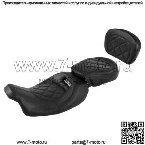 Черное водительское пассажирское сиденье и подушка подходят для Harley Touring Road Street Glide 09-23 (Для: Harley-Davidson)