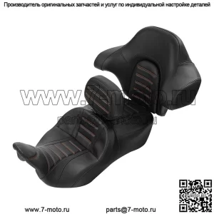 Черное водительское пассажирское сиденье + спинка подходит для Harley Touring Road King 14-23 22 (для: Harley-Davidson)
