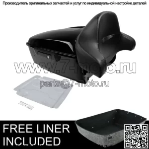 Черная спинка багажника King + опорная пластина, подходит для Harley Tour Pak Road Glide 14-23 (для: Harley-Davidson)