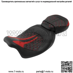 Черно-красное гелевое сиденье водителя и пассажира, подходящее для Harley Touring Road King Glide 09-23 (для: Harley-Davidson)