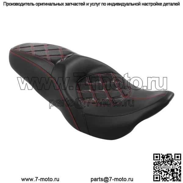 Черное красное сиденье водителя и пассажира, подходящее для Harley Touring Road Glide 09-23 (для: Harley-Davidson)