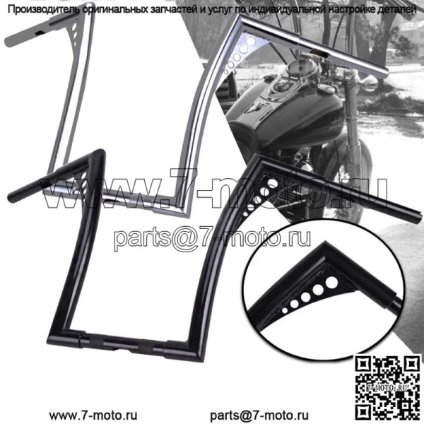 10" 12" 14" 16" 18" Подъем Ape Hangers руль для Harley Sportster Softail Dyna