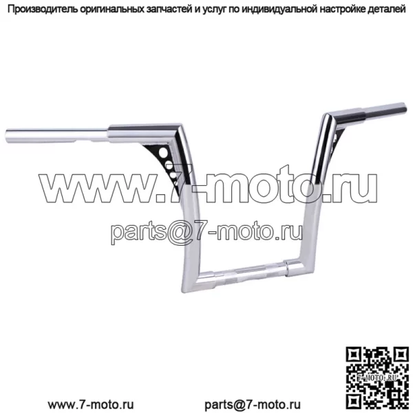 Хромированный руль Ape Hanger 12" Rise для Harley Sportster XL Softail Dyna Fatboy