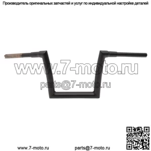 Руль полосовой 1 1/2", подъем 10", черный, плоский 0601-4882
