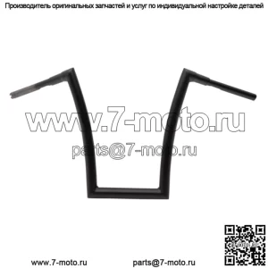 Руль полосовой 1 1/2", подъем 17", черный, плоский 0601-4891