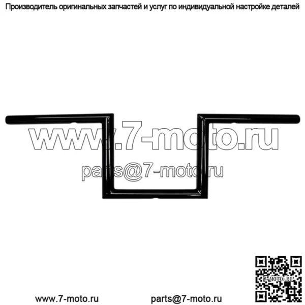 Узкие рули Old School 1" 6" черные LA-7380-06B