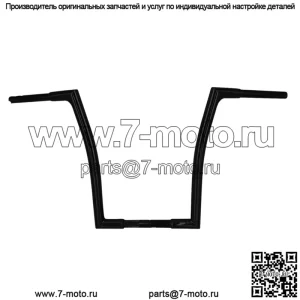 Вкл. 1-1/4" EZ Install Flat Top Handlebar 16" Black 707016B