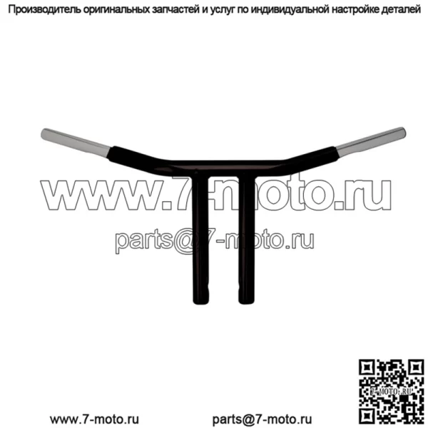 Wild 1 1 1/4 дюйма. Chubby Psycho руль 10 дюймов. Chopper T-Bar - черный WO563B