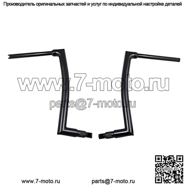 Вкл. 1-1/2" EZ Install Flat Top Handlebar 16" Black 608016-B