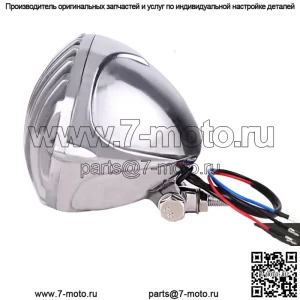 Хромированная фара с ребрами решетки для Harley Chopper Bobber Cafe Racer Cruiser