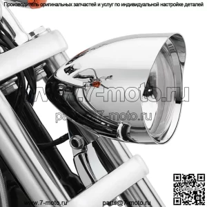 Хромированная фара Tri Bullet для Harley Dyna Softail Sportster Chopper Bobber 12V