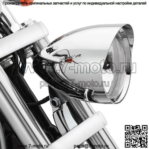 Хромированная фара Tri Bullet для Harley Dyna Softail Sportster Chopper Bobber 12V