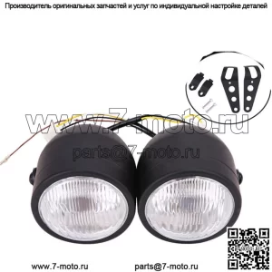 Матово-черная двойная фара Twin 4" для мотоцикла Street Fighter Cafe Racer Sport Dirt