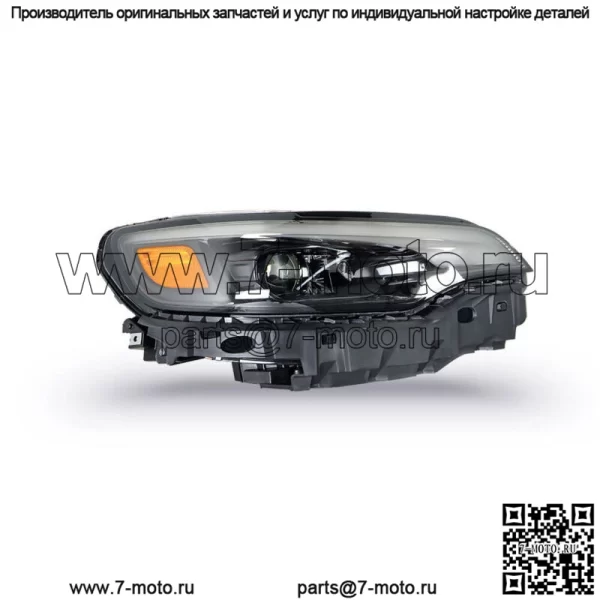 Фара передняя пассажирская для Jeep Cherokee 2019-2022 LED с черным корпусом балласта