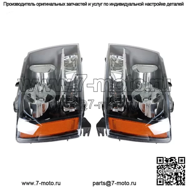 Для фар Avalanche/Suburban/Tahoe 2007-14 годов, янтарный угол, черный корпус, правая и левая сторона - Image 3