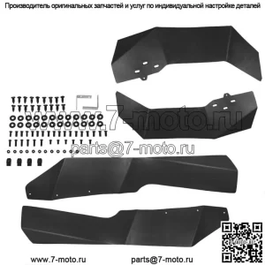 Брызговики, расширители крыльев для Polaris RZR XP 1000 Extensions Guard 4 Turbo 2014-22 (для: Polaris)