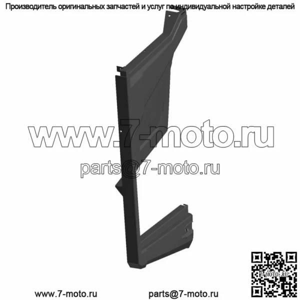 Polaris Fender-Mid, Crew, Right, Gloss Black, оригинальная OEM-часть 5451102-070 (для: Polaris) - Image 4