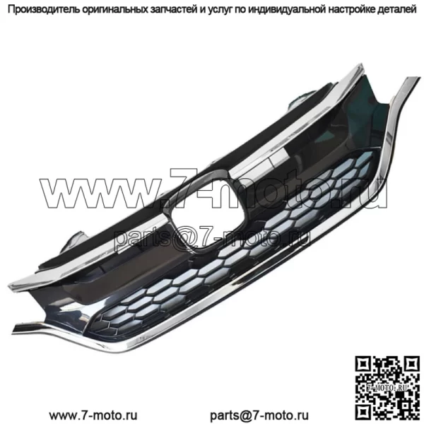 Для Honda CRV 2015 2016 передний бампер верхняя и нижняя решетка комплект черный+хром - Image 3
