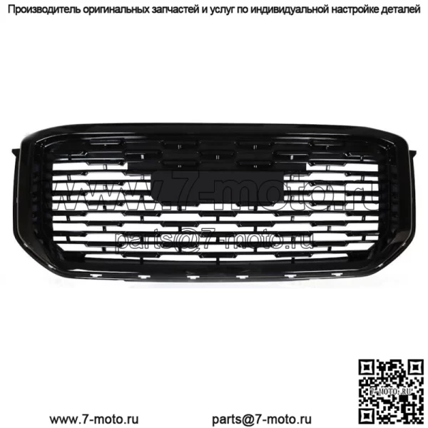 Для GMC Yukon Denali SLE Sport 2015-2020 Передняя сетка Верхняя решетка Глянцевая черная