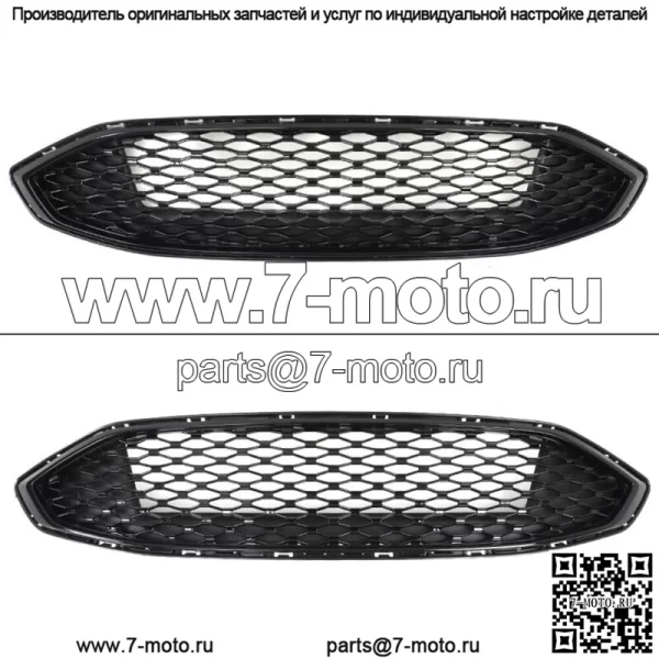 Верхняя решетка радиатора переднего бампера для Ford Fion 2017-2018, глянцево-черная - Image 2