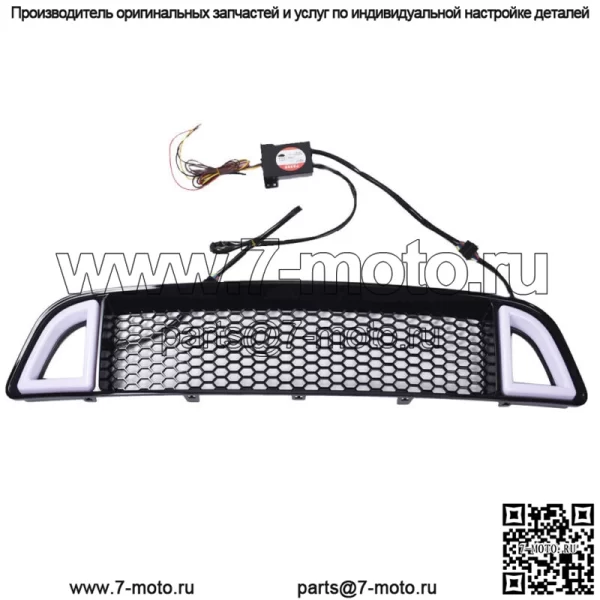 Для Ford Mtang 13-14 не Shelby передний бампер верхняя светодиодная решетка черная - Image 3