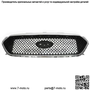 Для Ford Taur SHO 2013-2018 гг. Передняя верхняя решетка радиатора, матово-черная, с хромированной отделкой