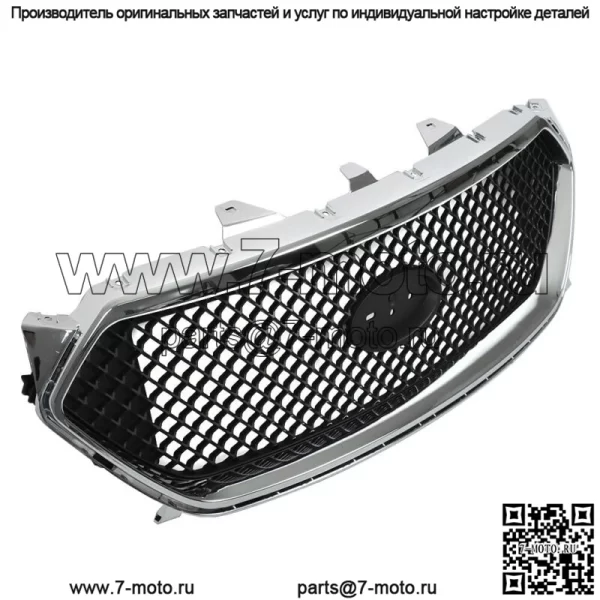Для Ford Taur SHO 2013-2018 гг. Передняя верхняя решетка радиатора, матово-черная, с хромированной отделкой - Image 2