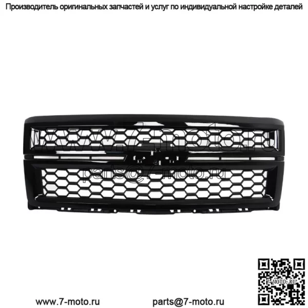 Для Chevrolet Silverado 1500 2014-2015 гг. Передний бампер, верхняя решетка, глянцево-черный цвет - Image 2