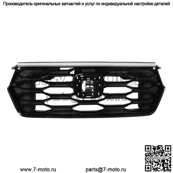 Для Honda Pilot 2023 2024 Передняя верхняя решетка из глянцевого черного пластика с хромированной отделкой - Image 2