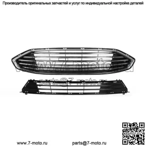 Для Ford Fion 2017-2018 гг. Верхняя и нижняя решетка переднего бампера в сборе, хром