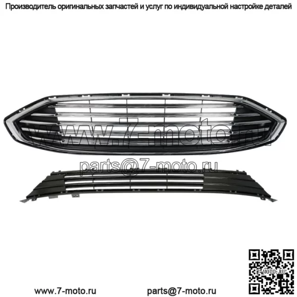 Для Ford Fion 2017-2018 гг. Верхняя и нижняя решетка переднего бампера в сборе, хром - Image 2