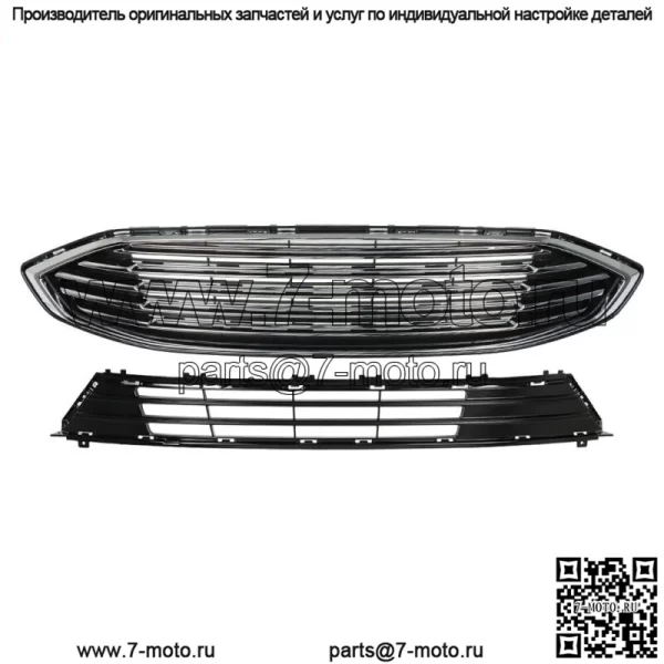 Для Ford Fion 2017-2018 гг. Верхняя и нижняя решетка переднего бампера в сборе, хром - Image 3